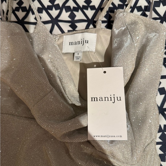 Night of Glam Sparkly Silver Sleeveless Tulip Mini‎ Dress Size S - Picture 5 of 7